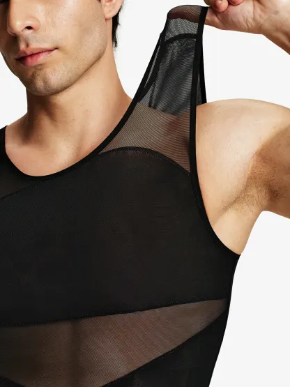 Mesh Breathable Compression Tank Top for Men