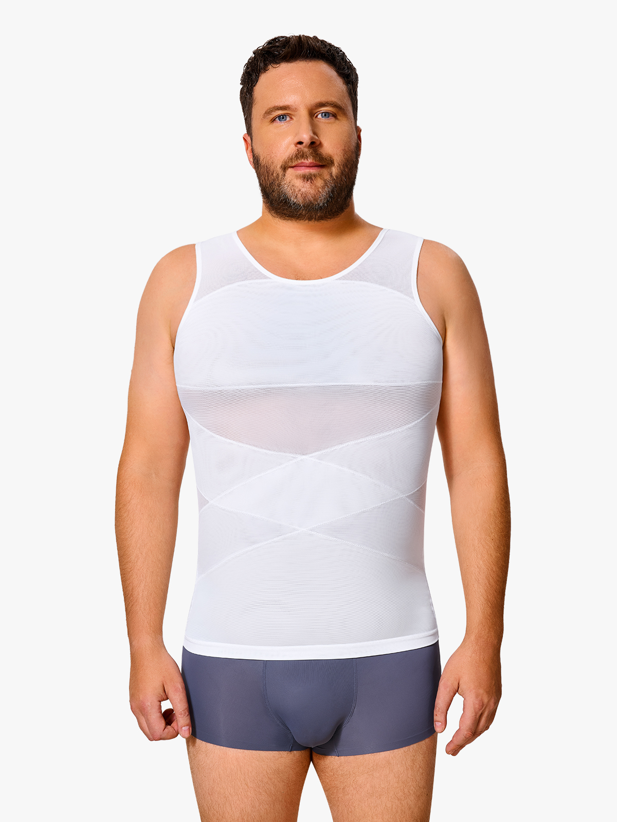 Mesh Double Compression Shapewear Tank Top-Nebility