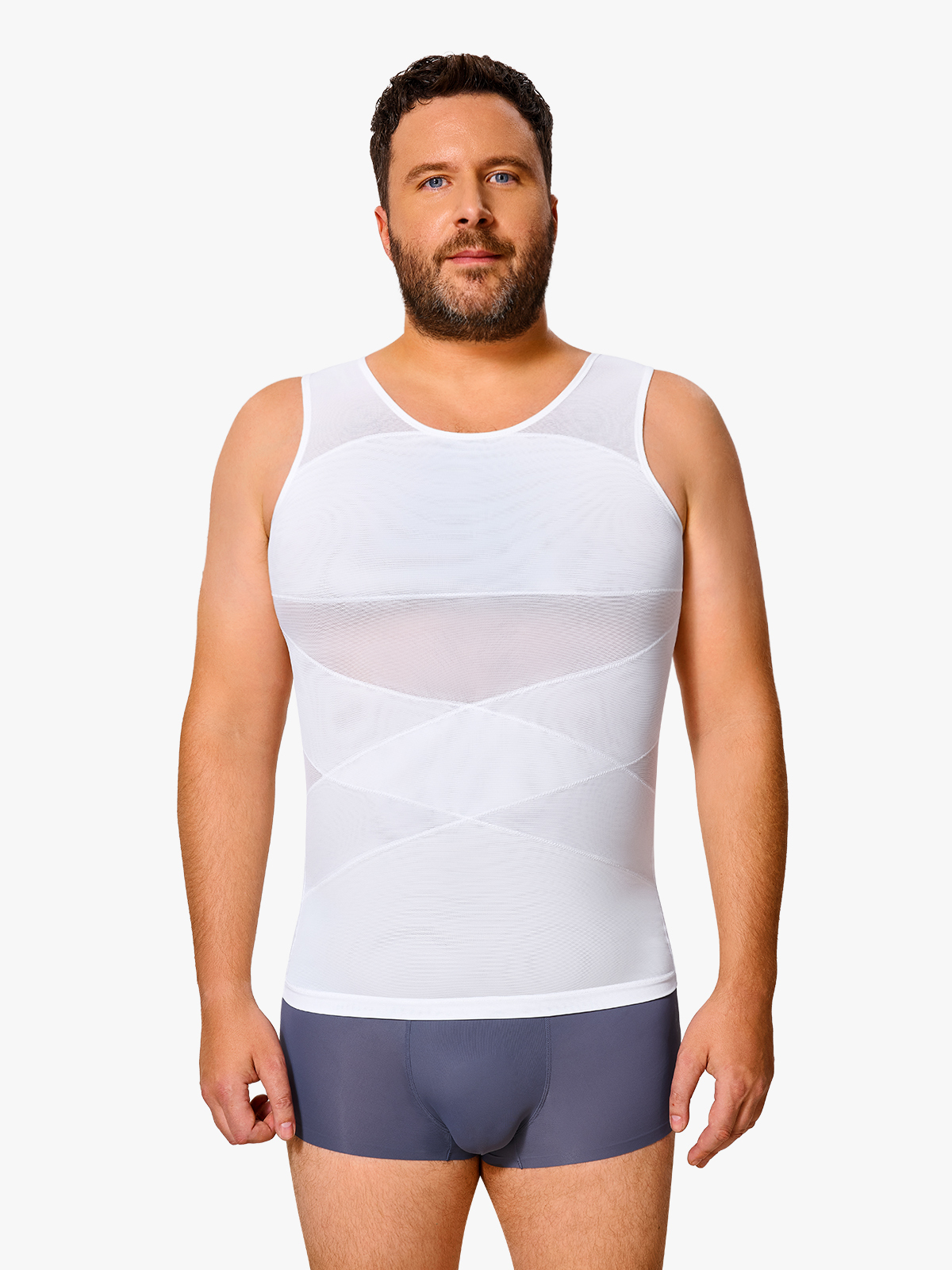 Mesh Double Compression Shapewear Tank Top-Nebility