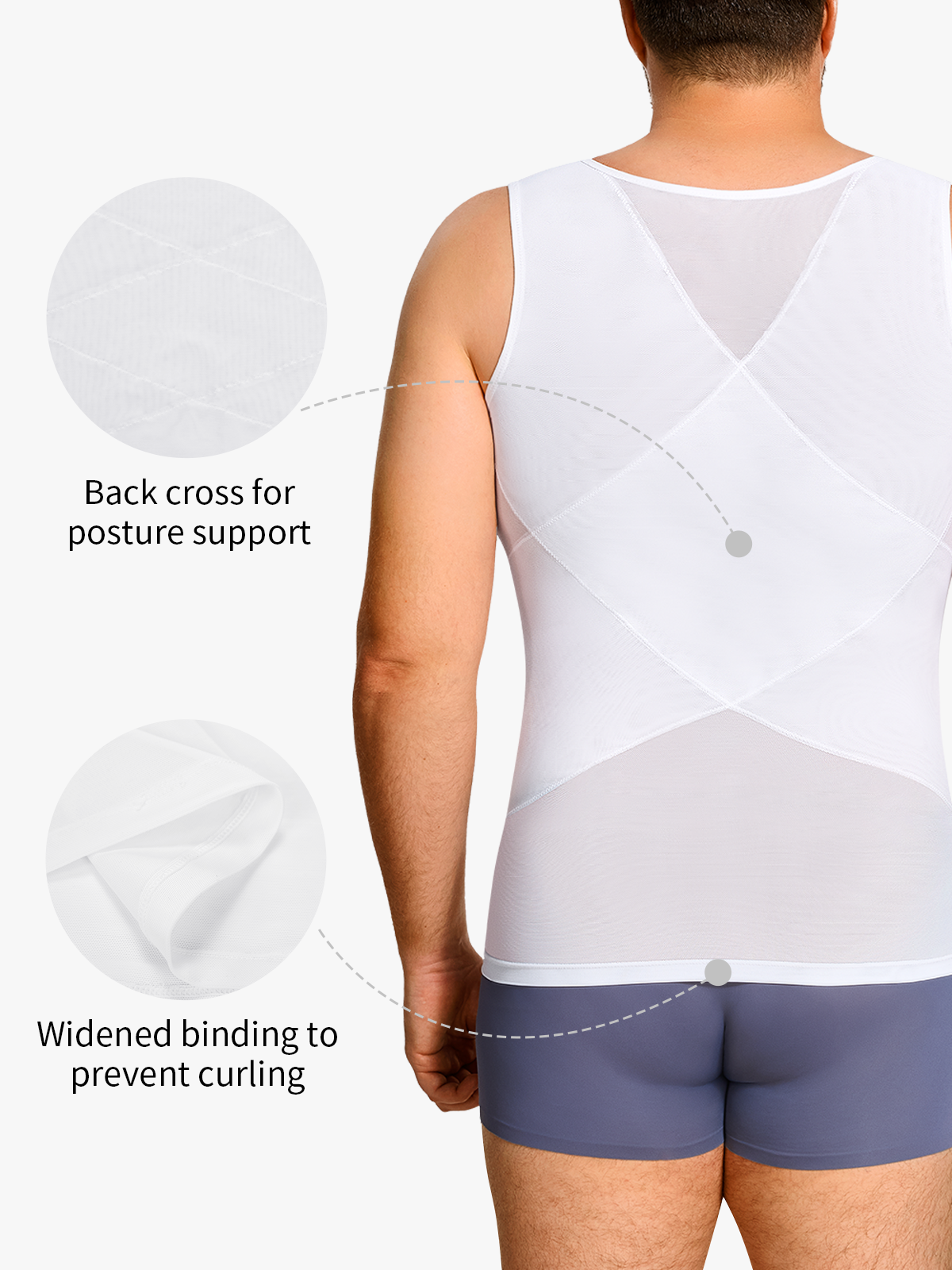 Mesh Double Compression Shapewear Tank Top-Nebility