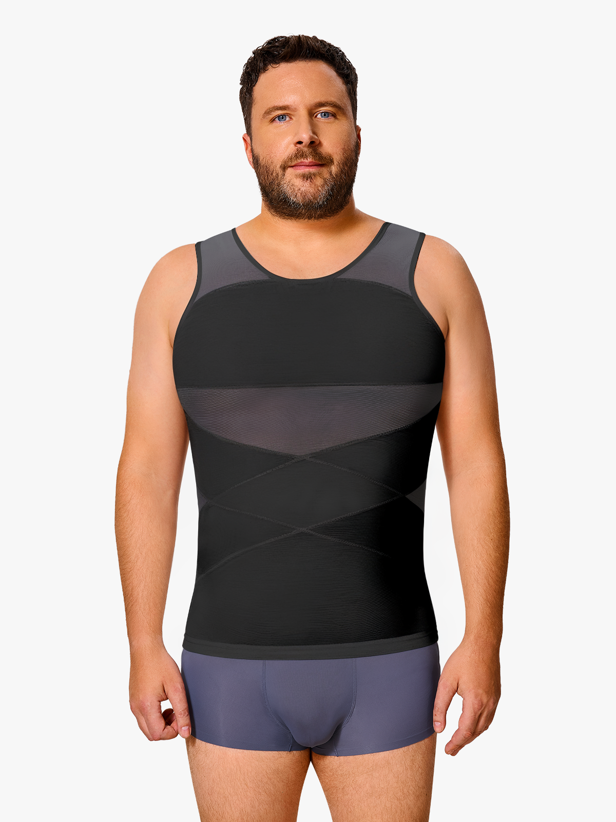 Mesh Double Compression Shapewear Tank Top-Nebility