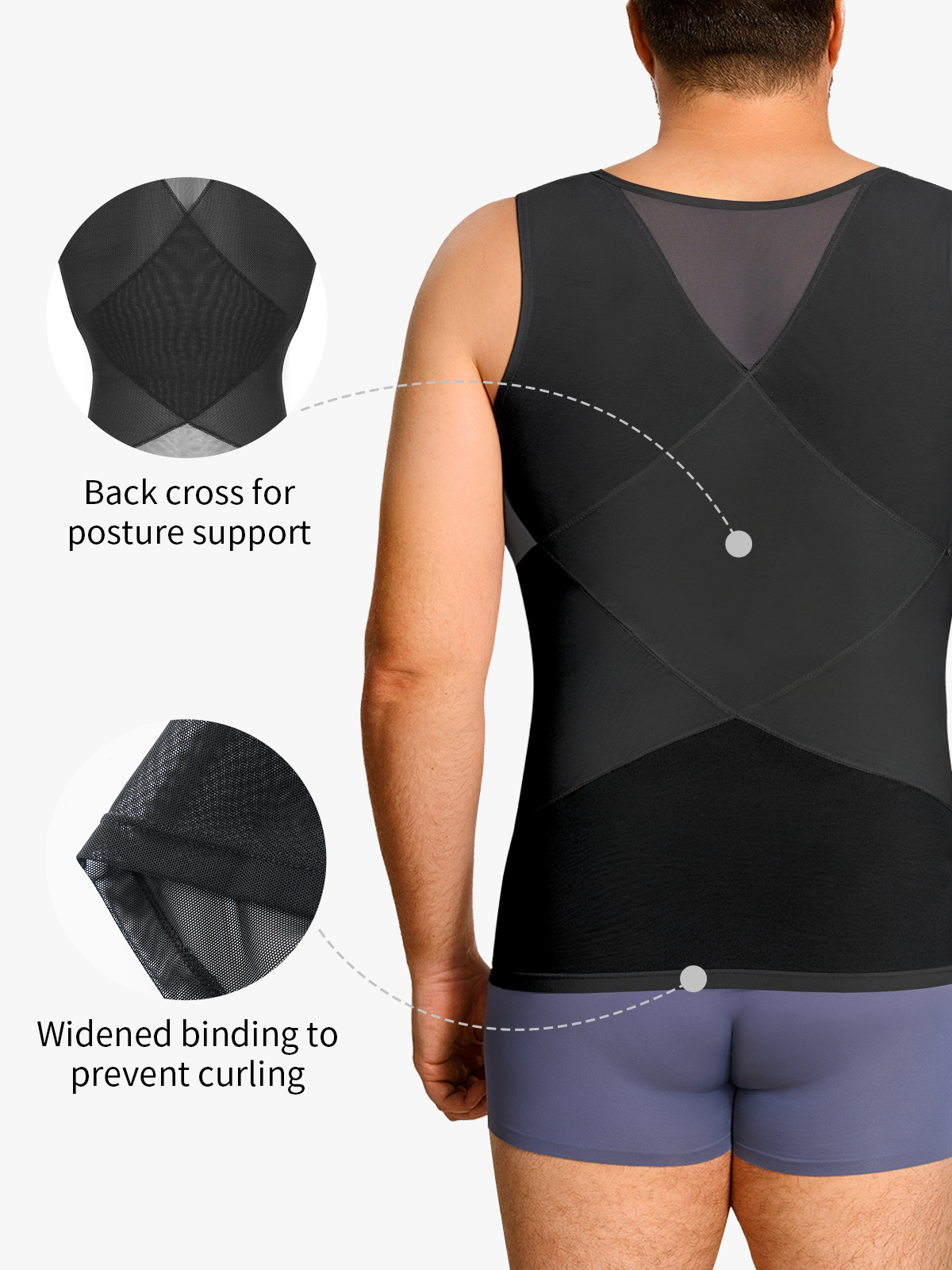 Mesh Double Compression Shapewear Tank Top-Nebility