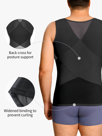 Mesh Double Compression Shapewear Tank Top-Nebility