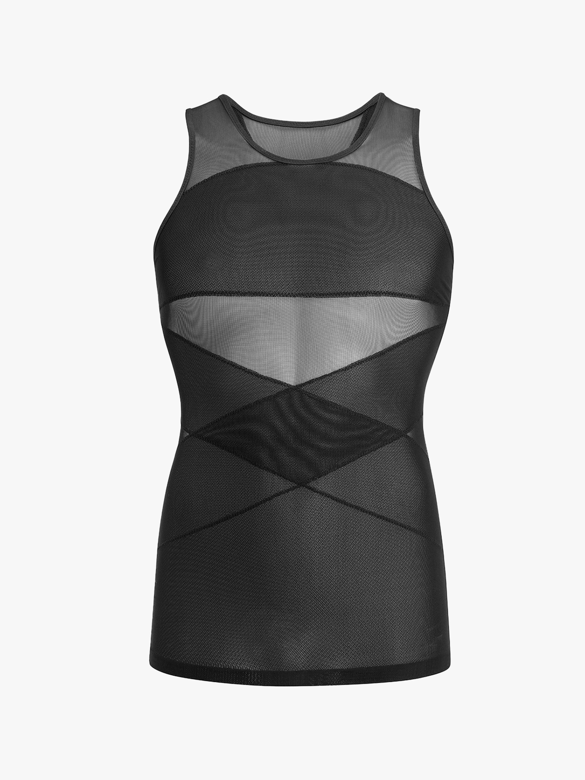 Mesh Double Compression Shapewear Tank Top-Nebility