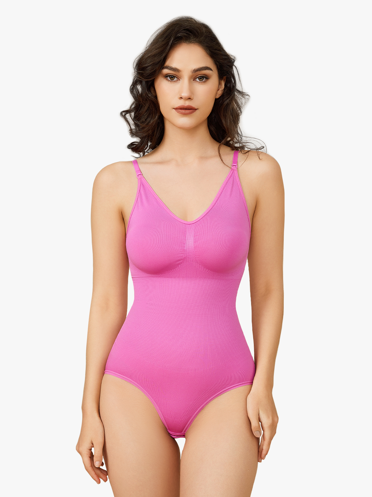 Nebility V-Neck Camisole Ribbed Sculpting Bodysuits for Women-Nebility