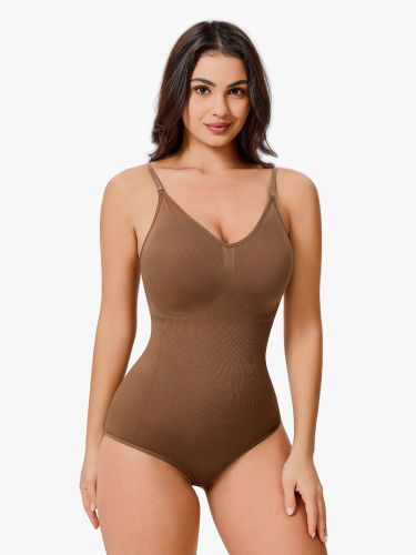 Nebility V-Neck Camisole Ribbed Sculpting Bodysuits for Women-Nebility