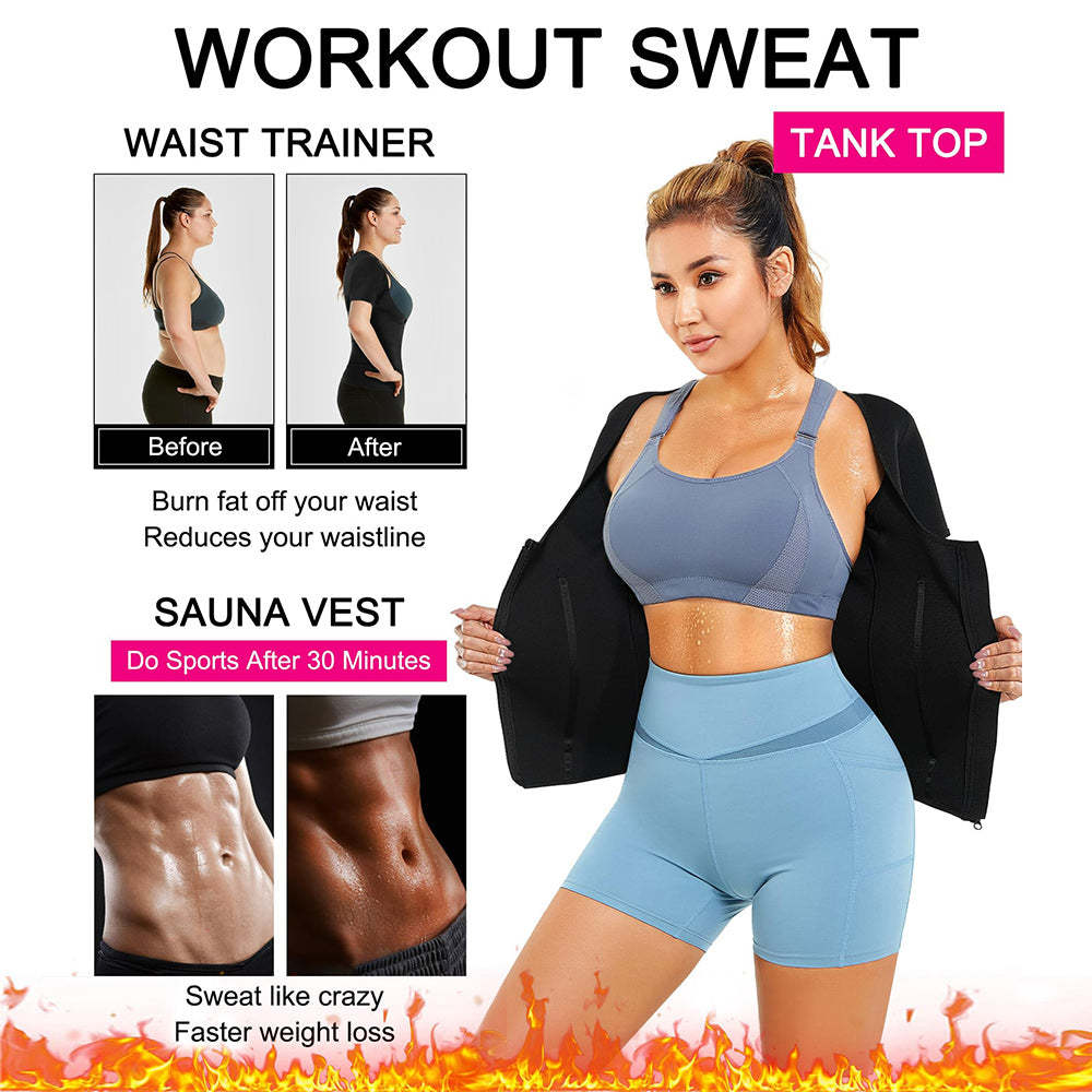 Nebility Women Adjustable Waist Trainer Sauna Sweat Suit