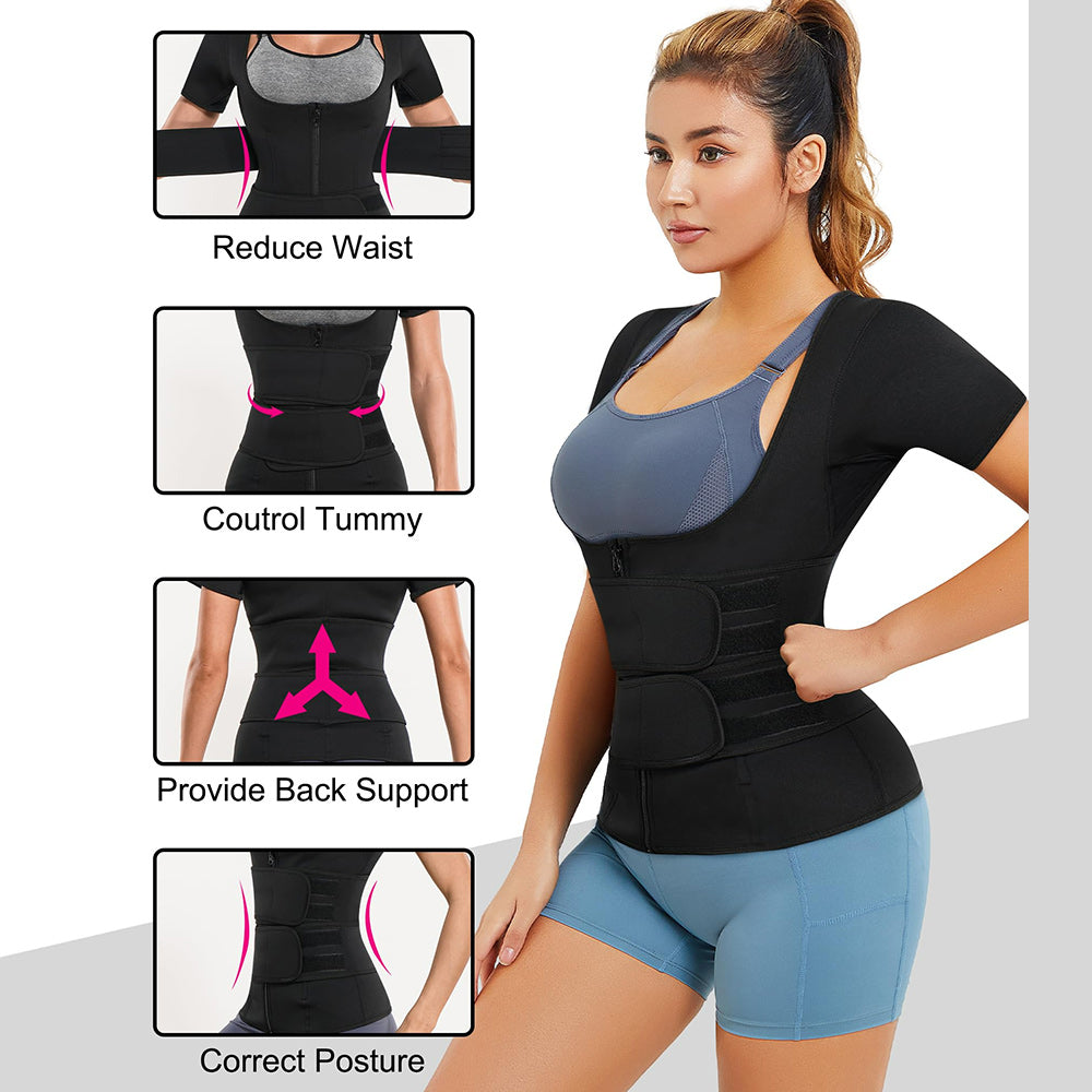 Nebility Women Adjustable Waist Trainer Sauna Sweat Suit