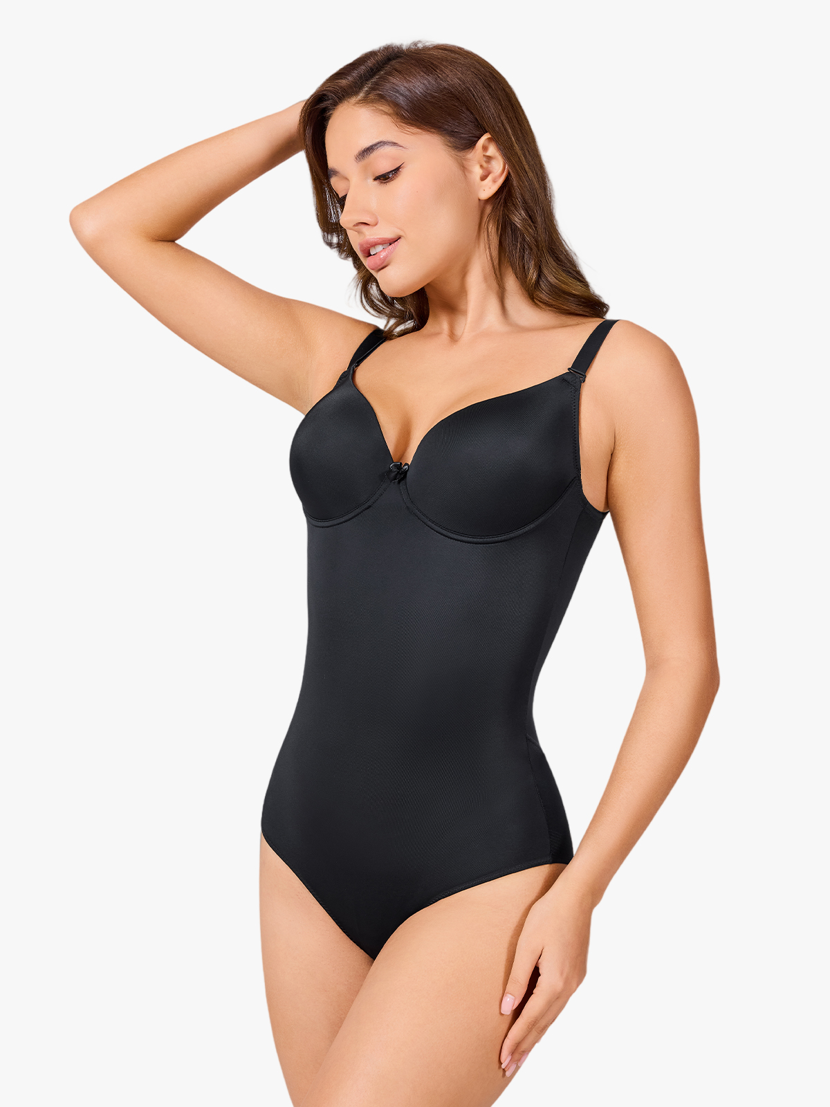 Nebility Women V Neck Body Shaper with Underwire Bra
