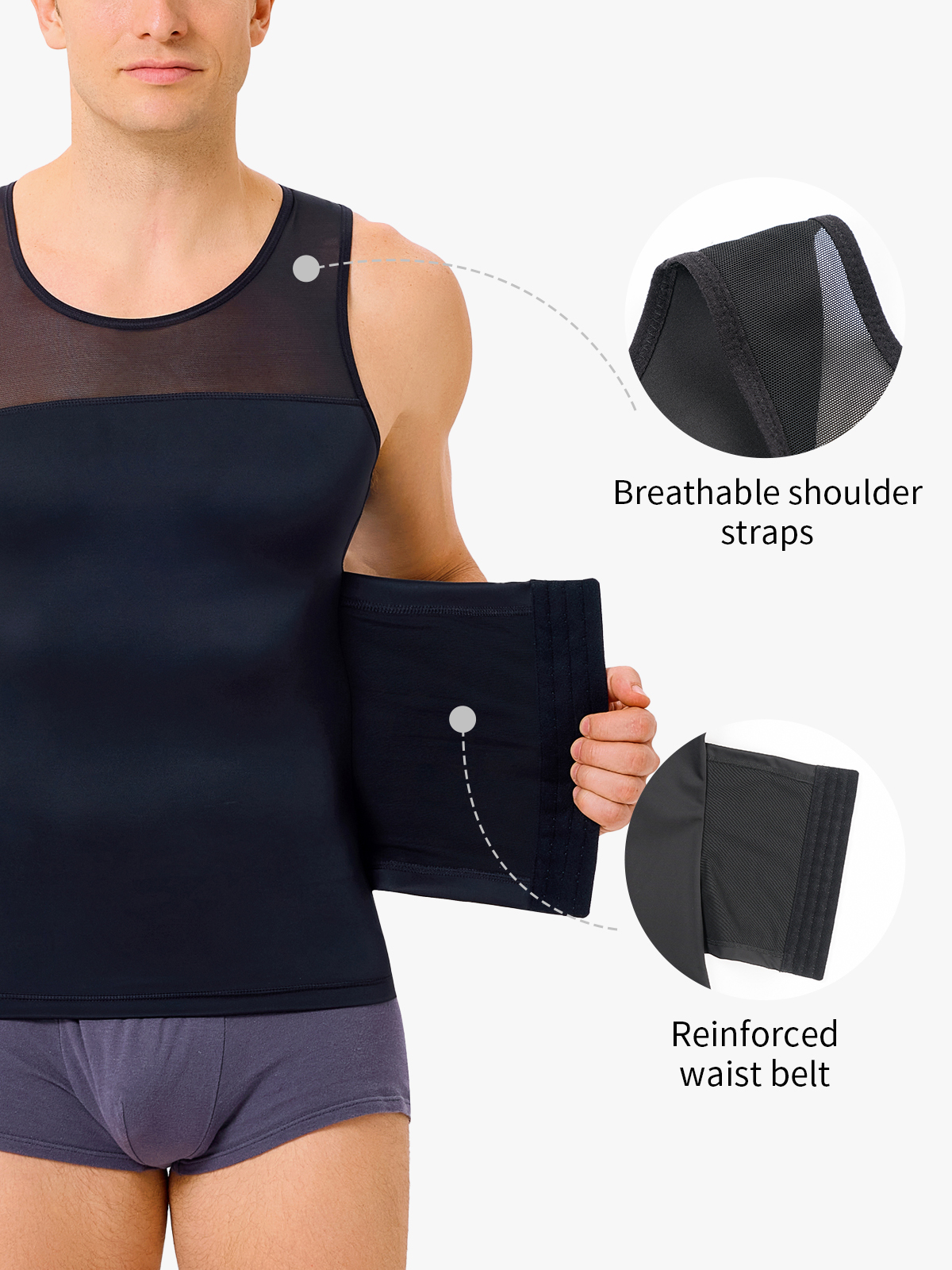 Double Tummy Control Racer Back Shapewear Compression Tank Top