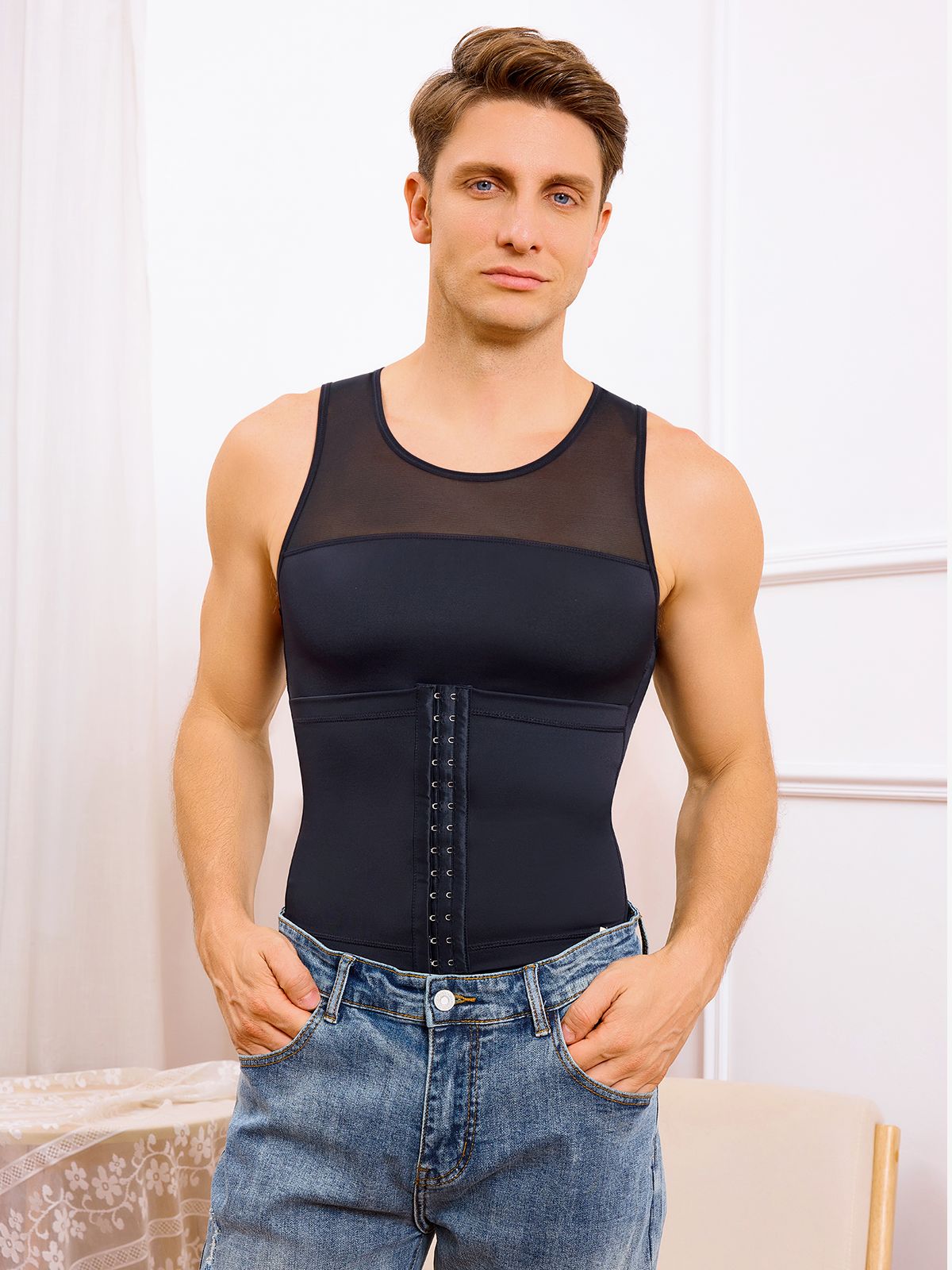 Double Tummy Control Racer Back Shapewear Compression Tank Top