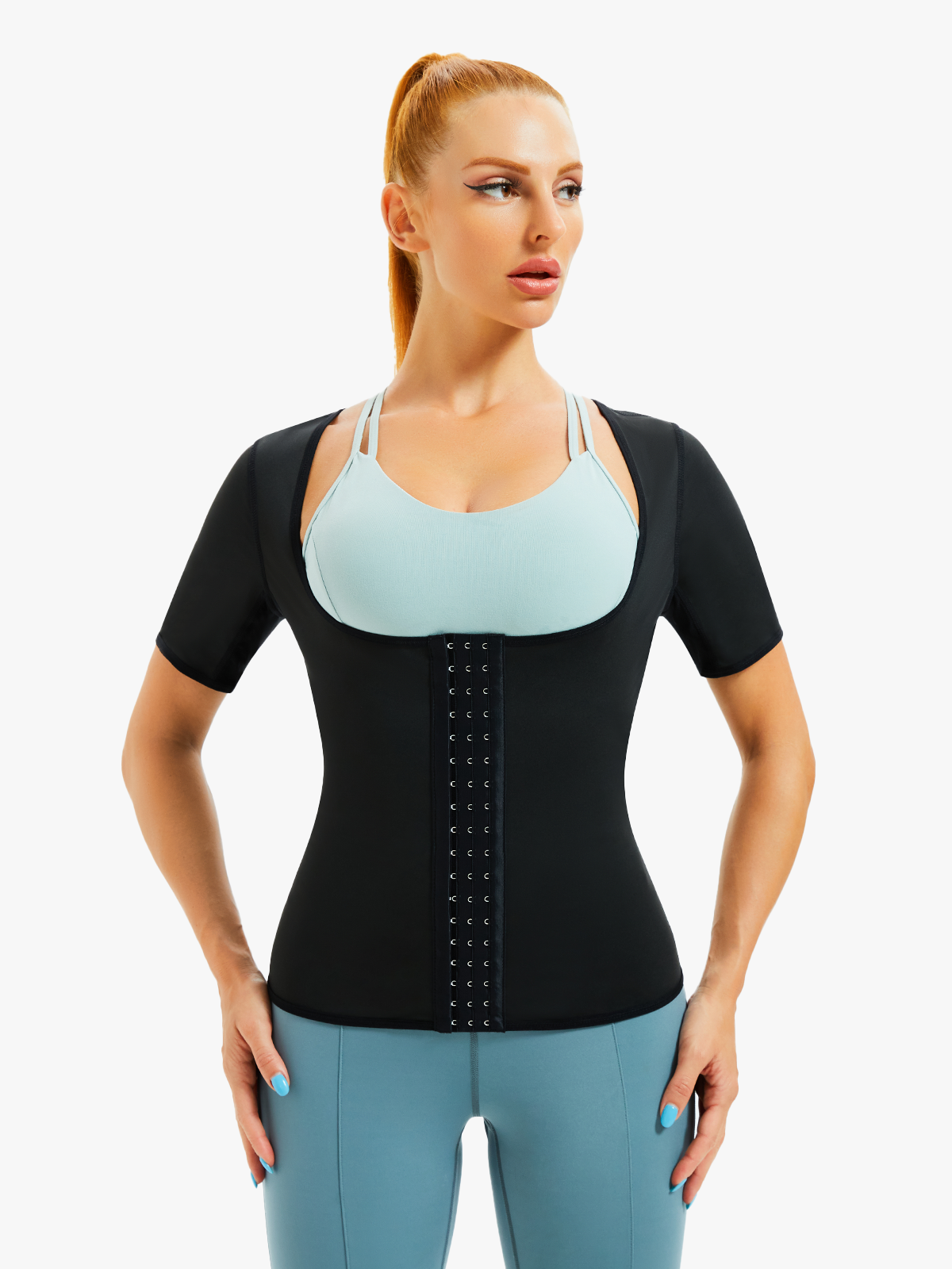 Waist Cincher Sauna Sweat Shirt with Hooks for Women