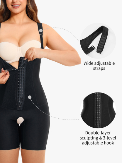 Tummy Control Crptch Opening Mid Thigh Bodysuit