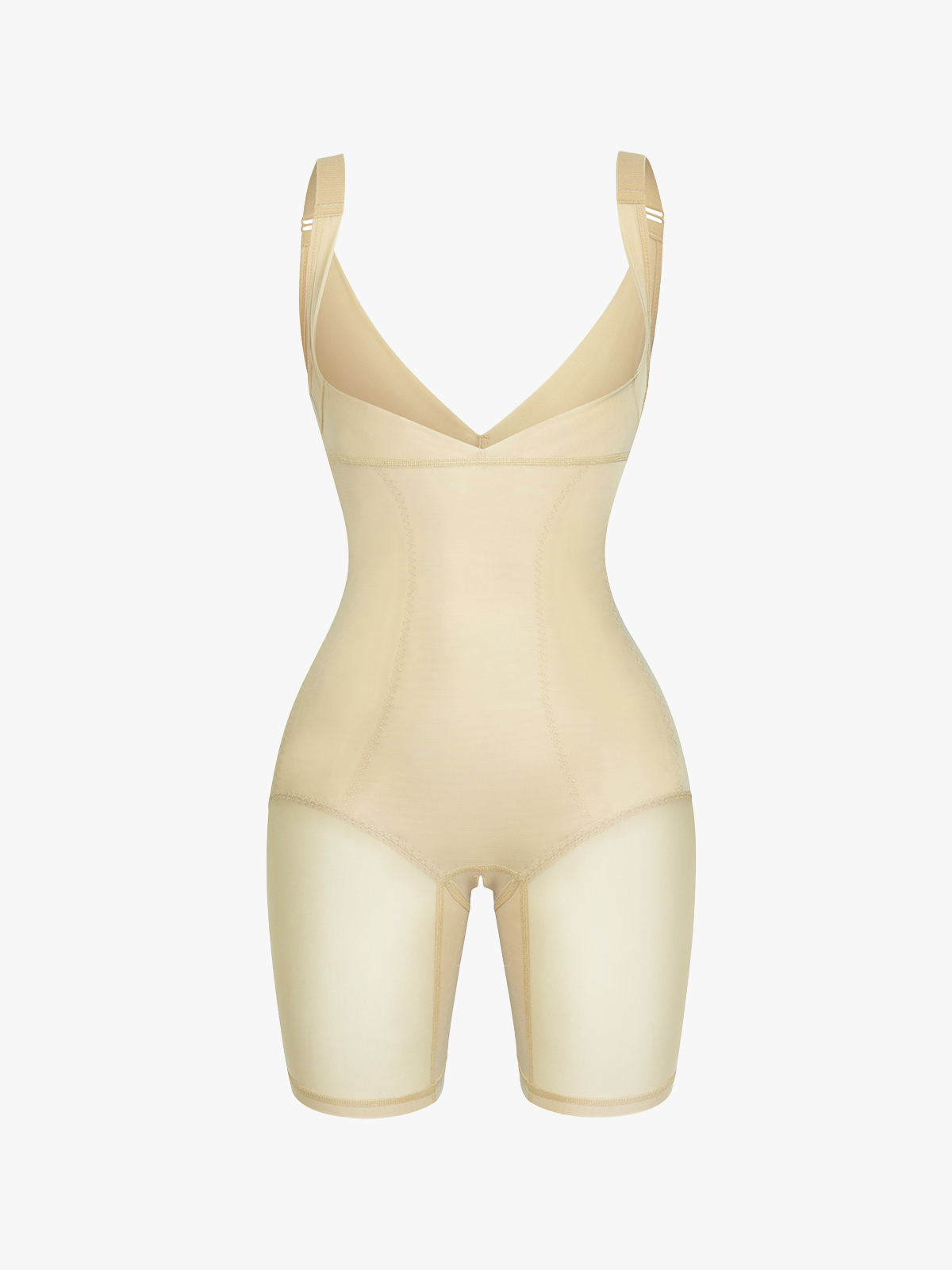 Open Bust Tummy Control Crotch Opening Mid Thigh Bodysuit
