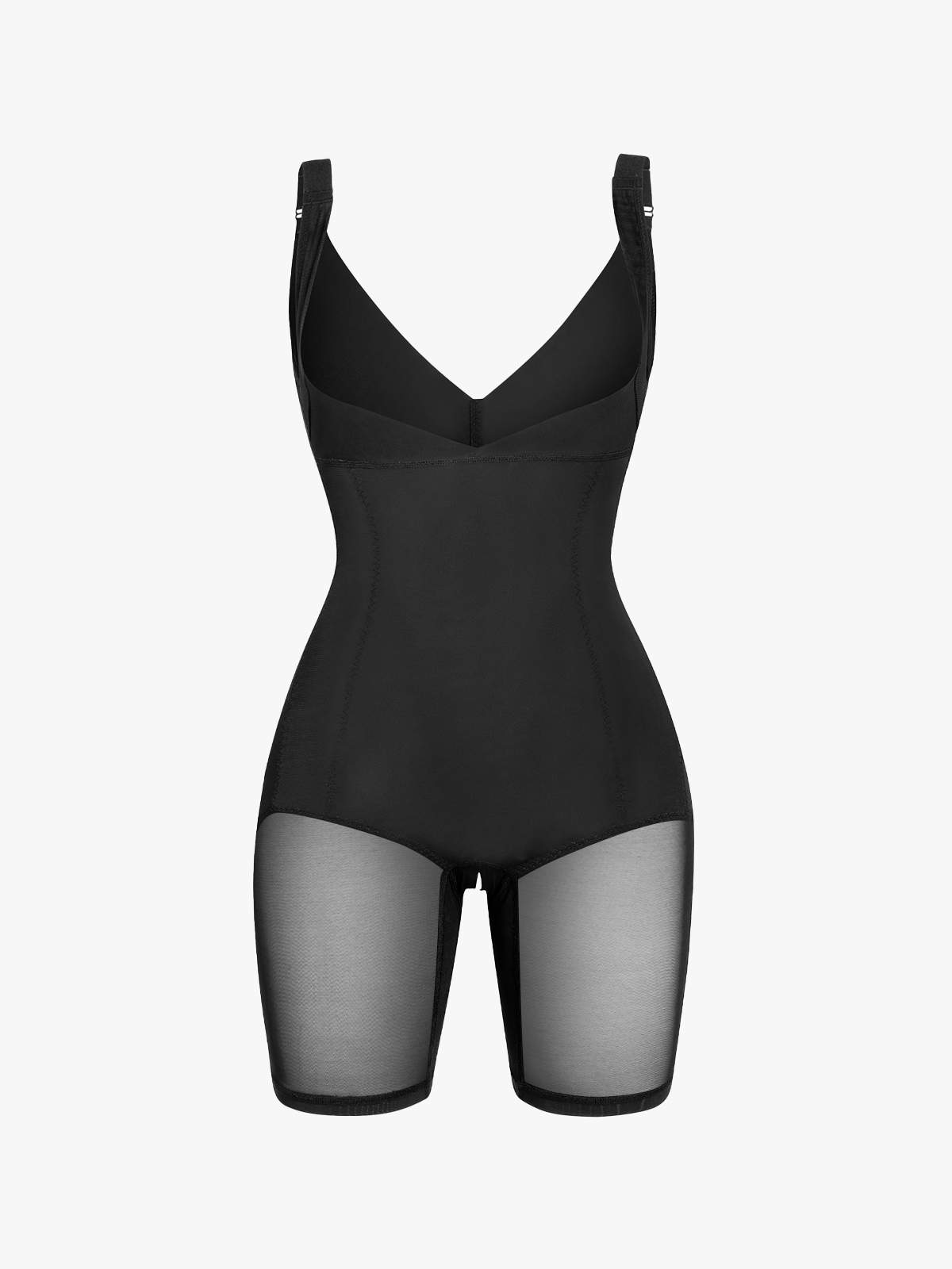 Open Bust Tummy Control Crotch Opening Mid Thigh Bodysuit