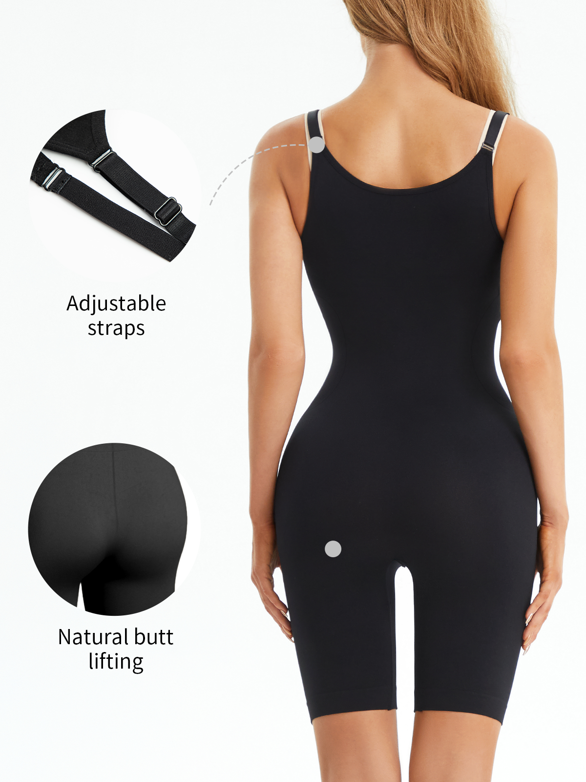 Seamless Open Bust Tummy Control Butt Lifting Mid Thigh Bodysuit