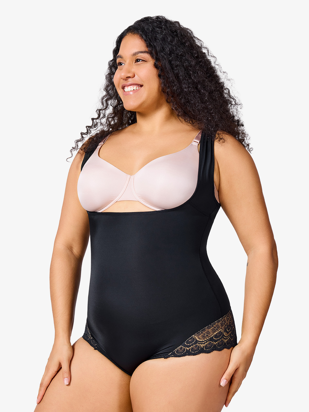Nebility Plus Size Lace Smooth Tank Top Bodysuit