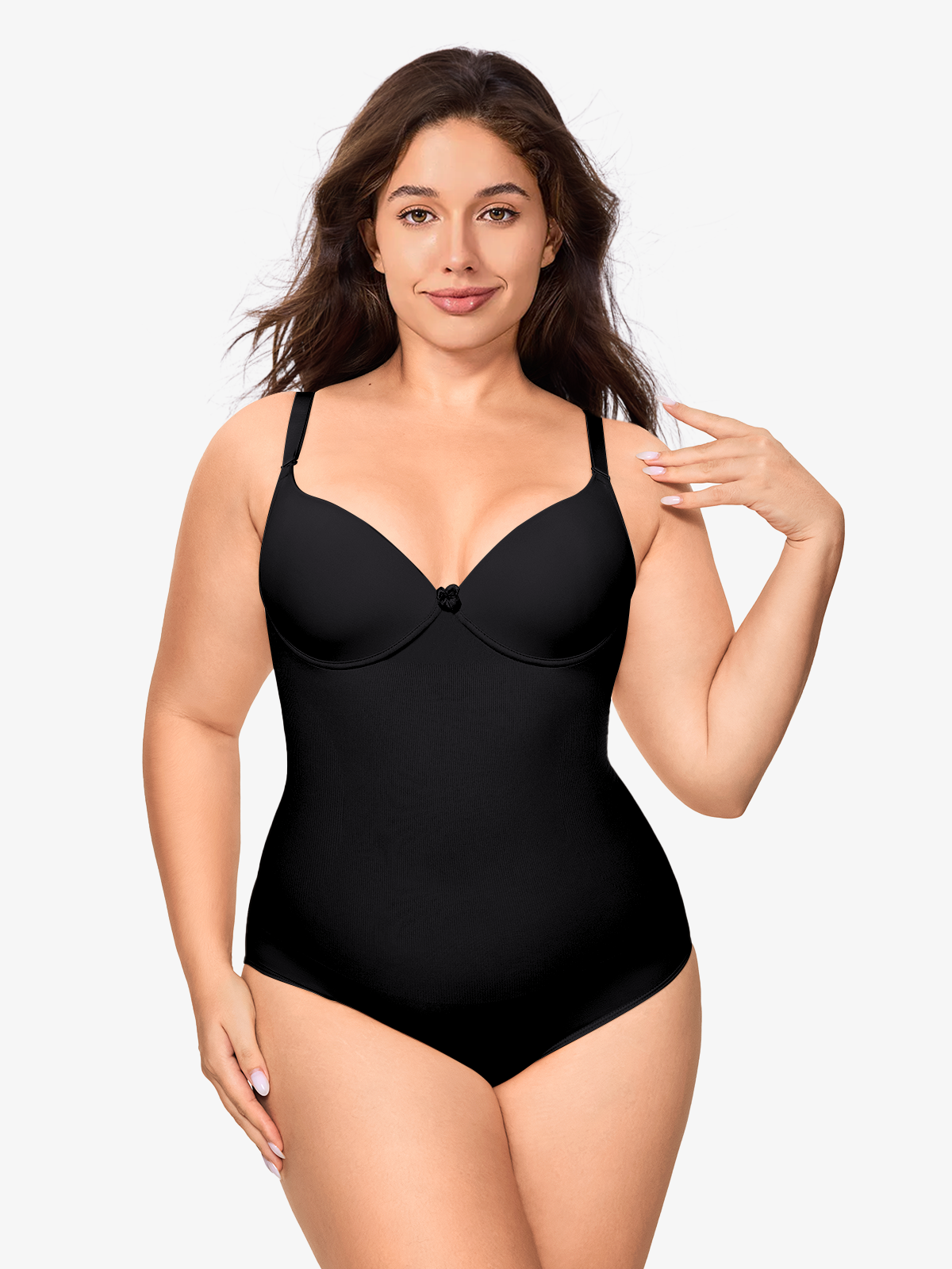 Tummy Control Bodysuit With Built-in Bra-Nebility