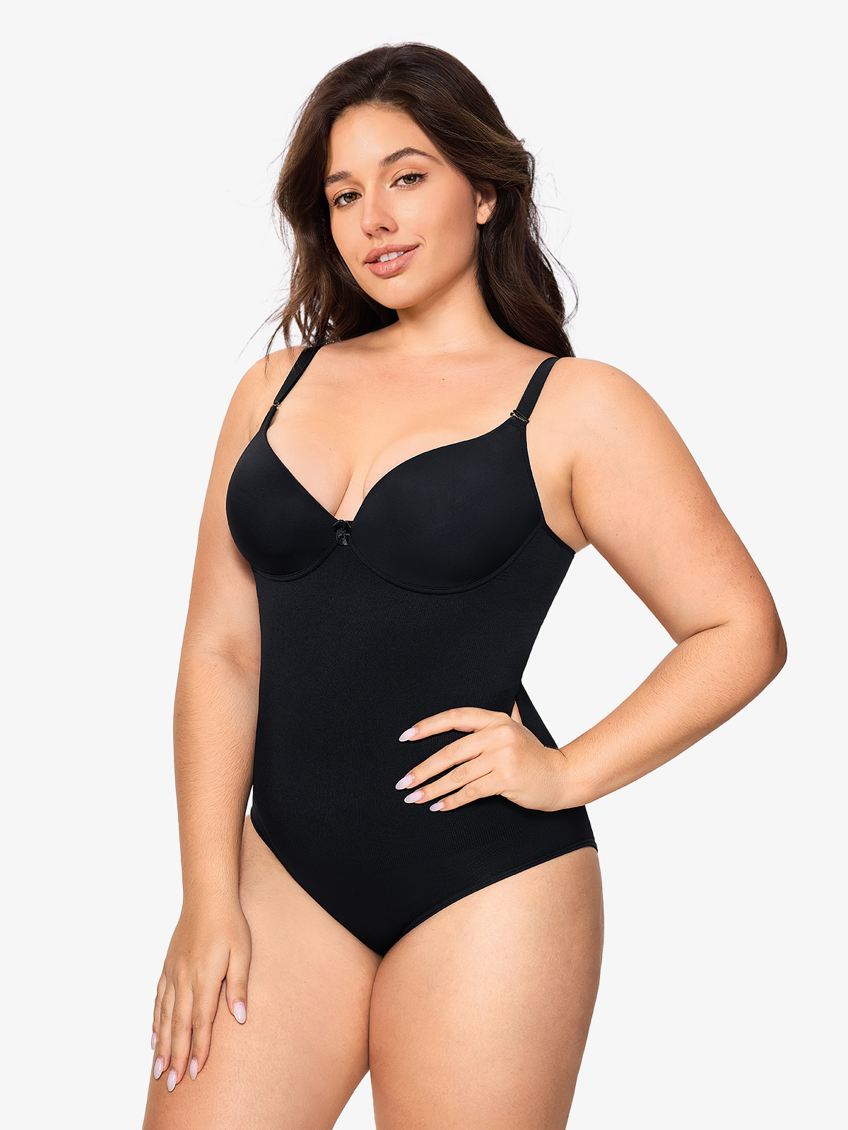 Tummy Control Bodysuit With Built-in Bra-Nebility