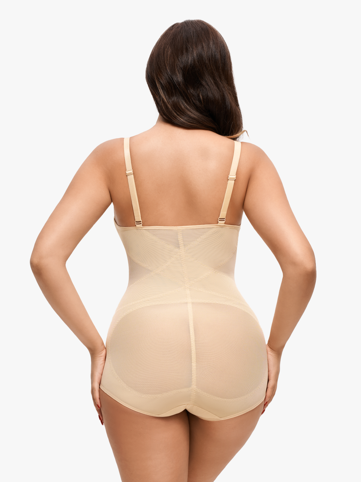 Nebility Women Sheer Mesh Cami Bodysuit with Removable Bra Pads