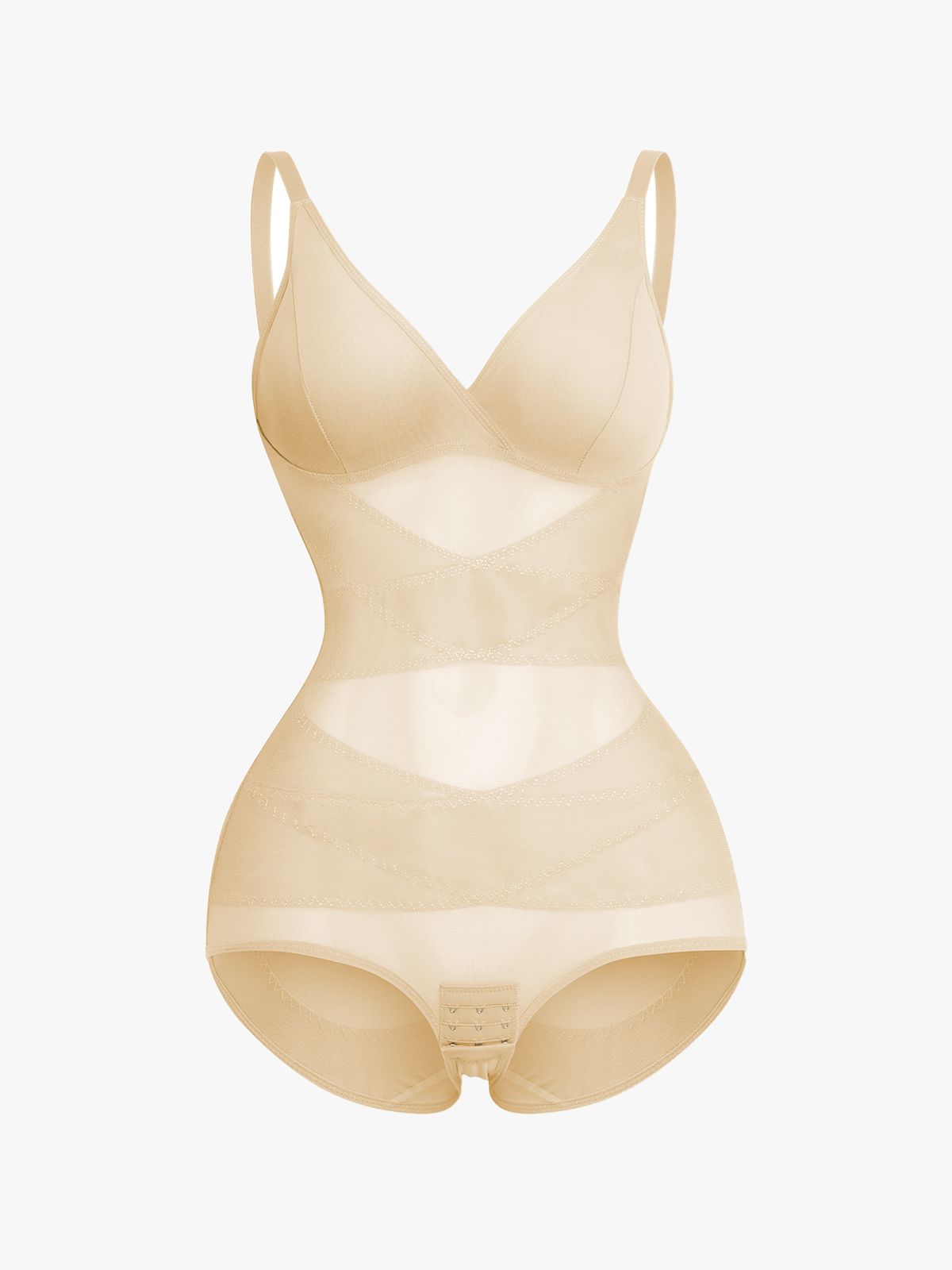 Nebility Women Sheer Mesh Cami Bodysuit with Removable Bra Pads