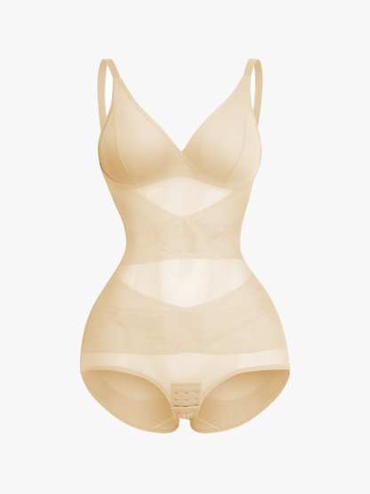 Nebility Women Sheer Mesh Cami Bodysuit with Removable Bra Pads