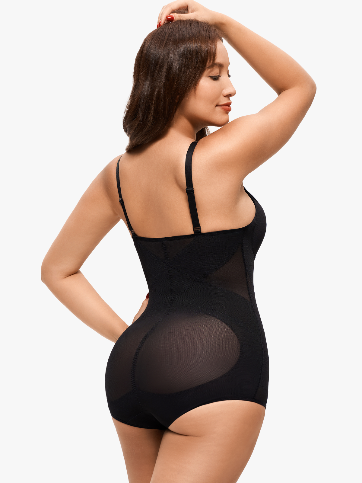 Nebility Women Sheer Mesh Cami Bodysuit with Removable Bra Pads