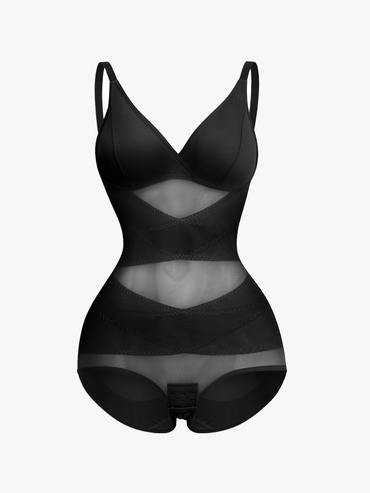 Nebility Women Sheer Mesh Cami Bodysuit with Removable Bra Pads