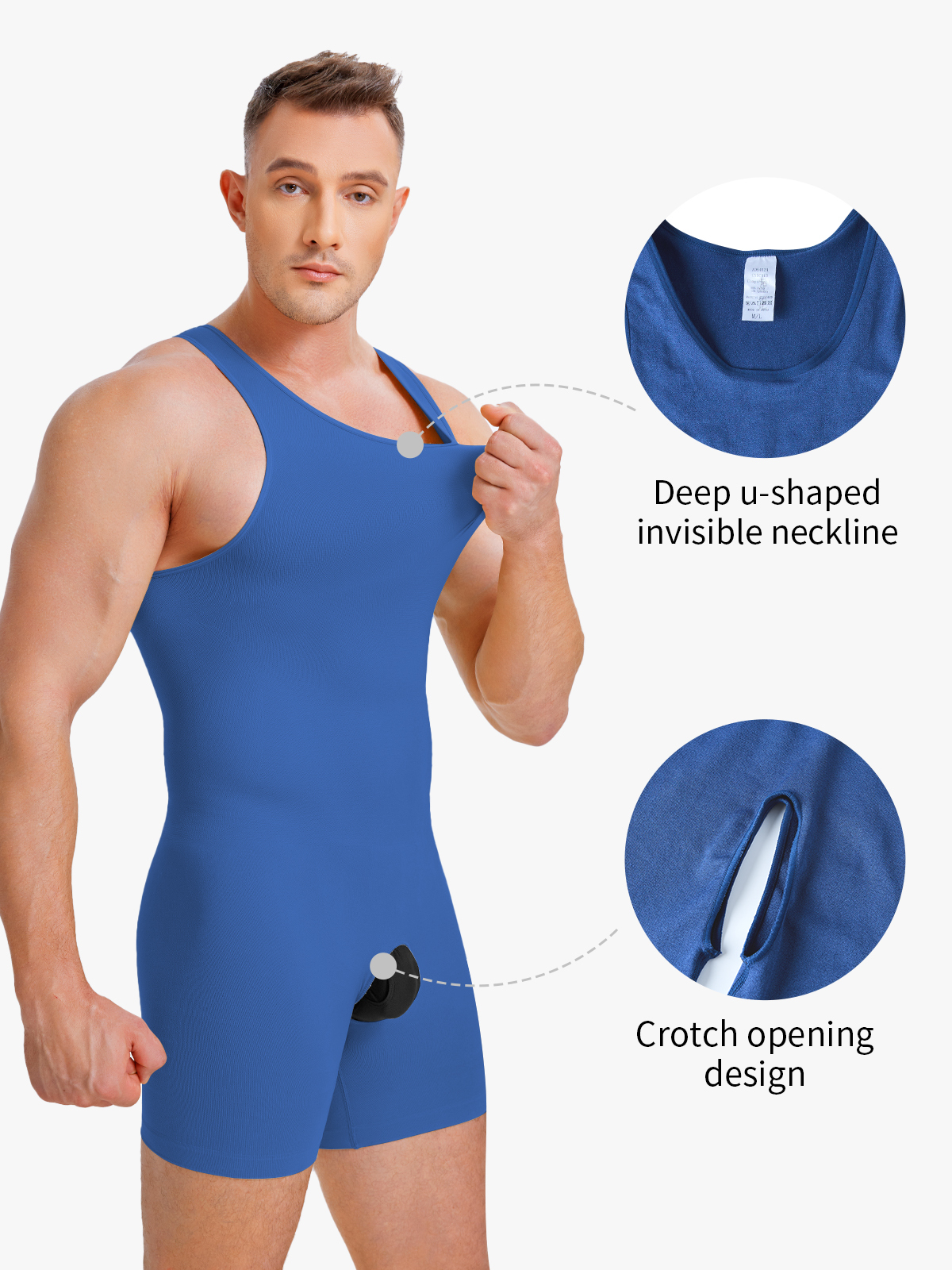 Seamless Comfort Crotch Opening Full Body Shaper Bodysuit