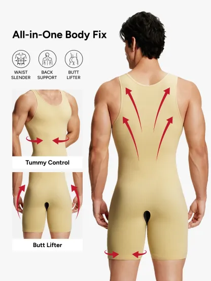 Seamless Comfort Crotch Opening  Full Body Shaper Bodysuit