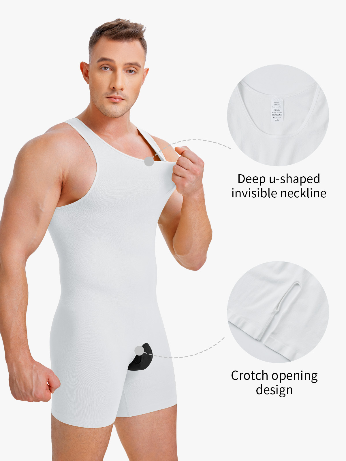 Seamless Comfort Crotch Opening Full Body Shaper Bodysuit