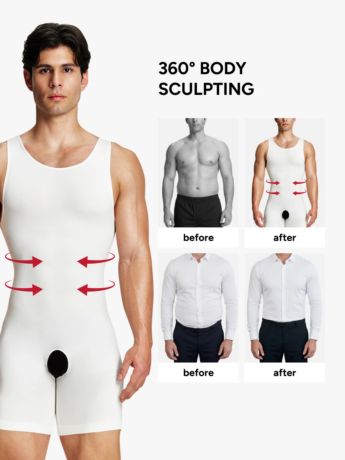 Seamless Comfort Crotch Opening  Full Body Shaper Bodysuit