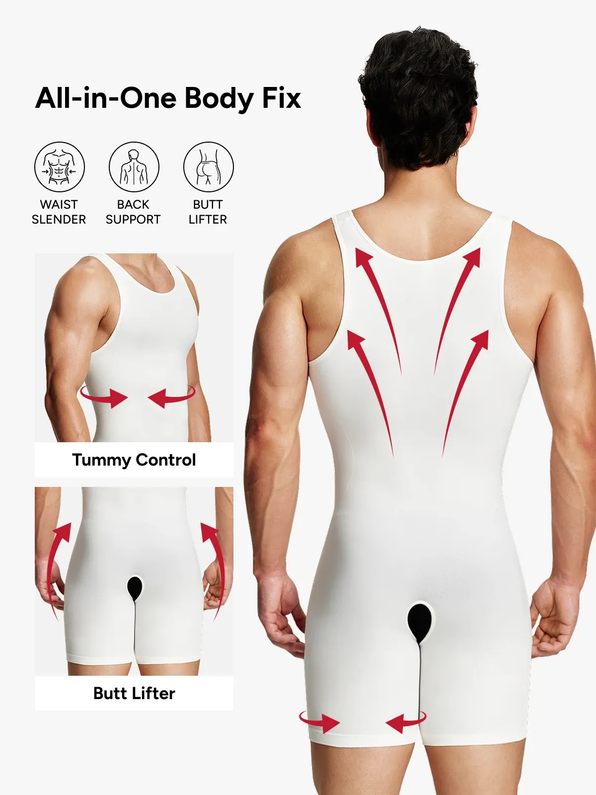 Seamless Comfort Crotch Opening  Full Body Shaper Bodysuit