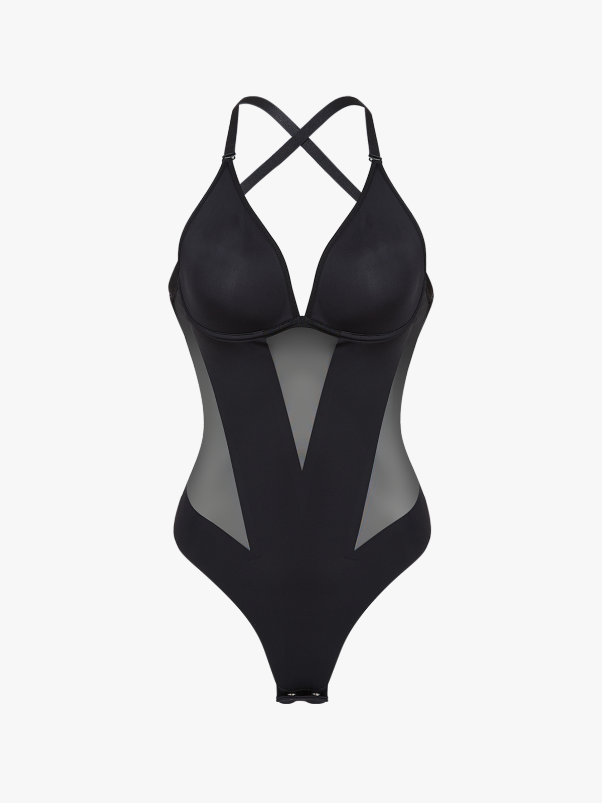 Plunge Low-Back Cami Thong Bodysuit