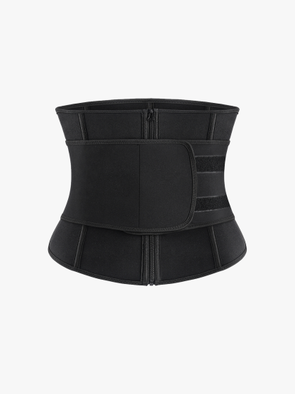 Zipper Double Layer Adjustable Belt Boning Workout Waist Trainer 