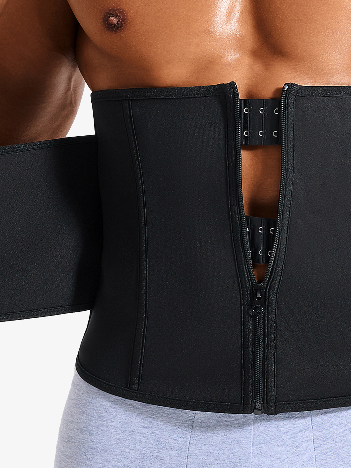 Zipper Double Layer Adjustable Belt Boning Workout Waist Trainer