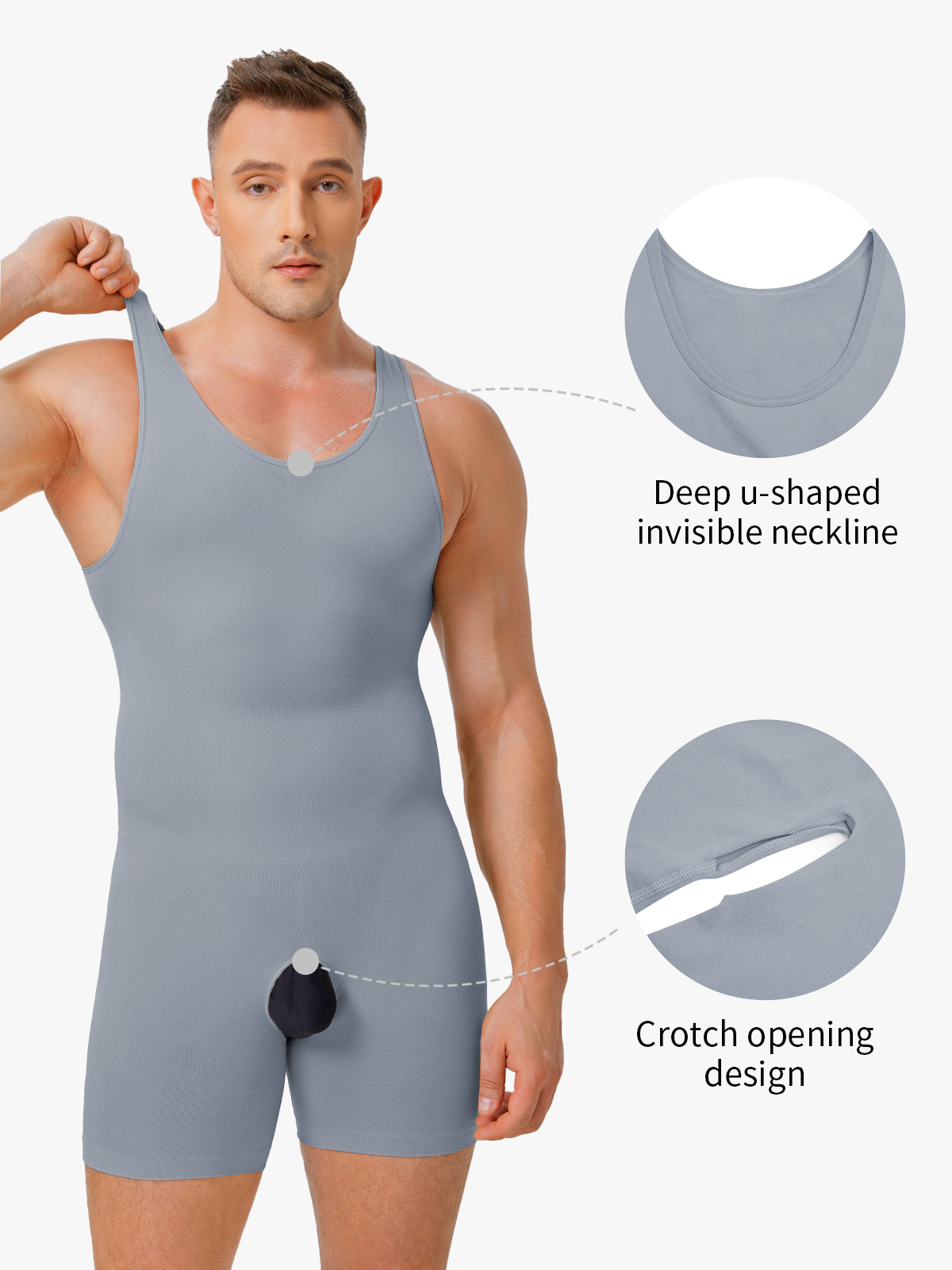 Seamless Comfort Crotch Opening Full Body Shaper Bodysuit