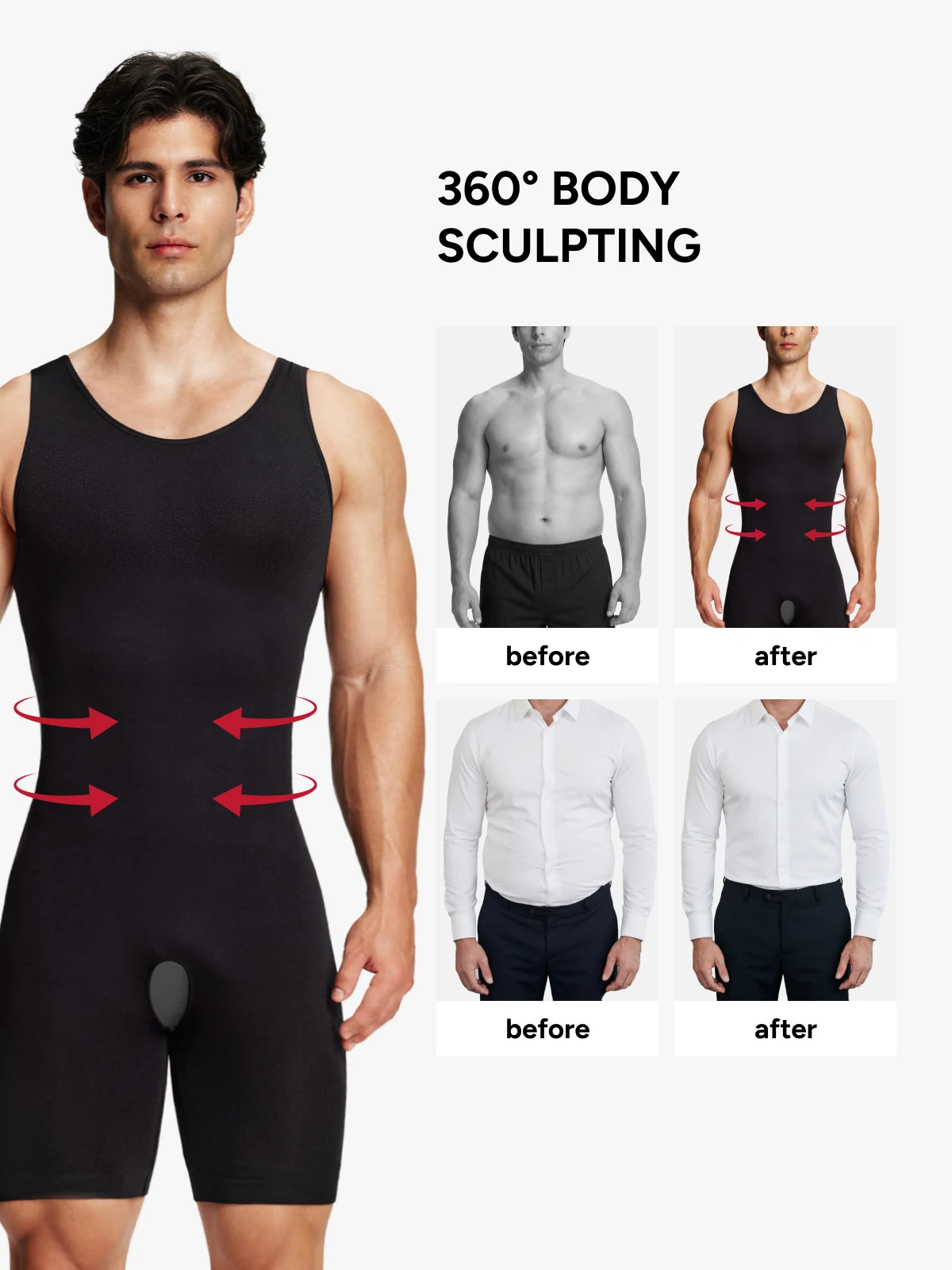Seamless Comfort Crotch Opening  Full Body Shaper Bodysuit