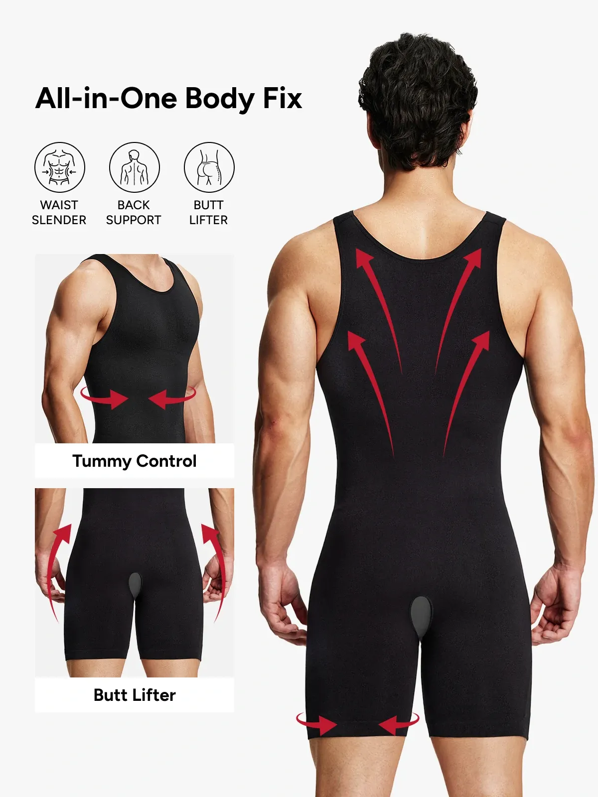 Seamless Comfort Crotch Opening  Full Body Shaper Bodysuit