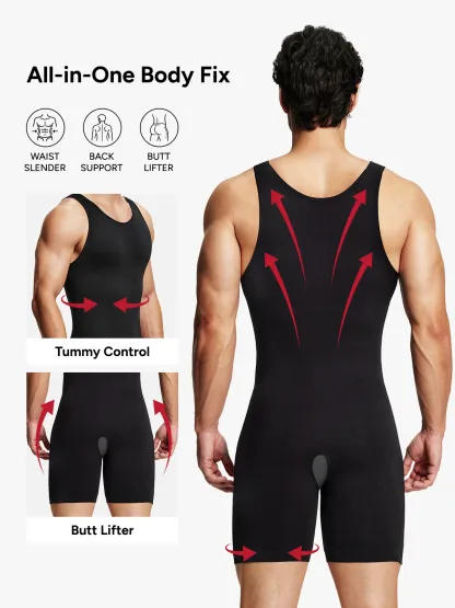Seamless Comfort Crotch Opening  Full Body Shaper Bodysuit