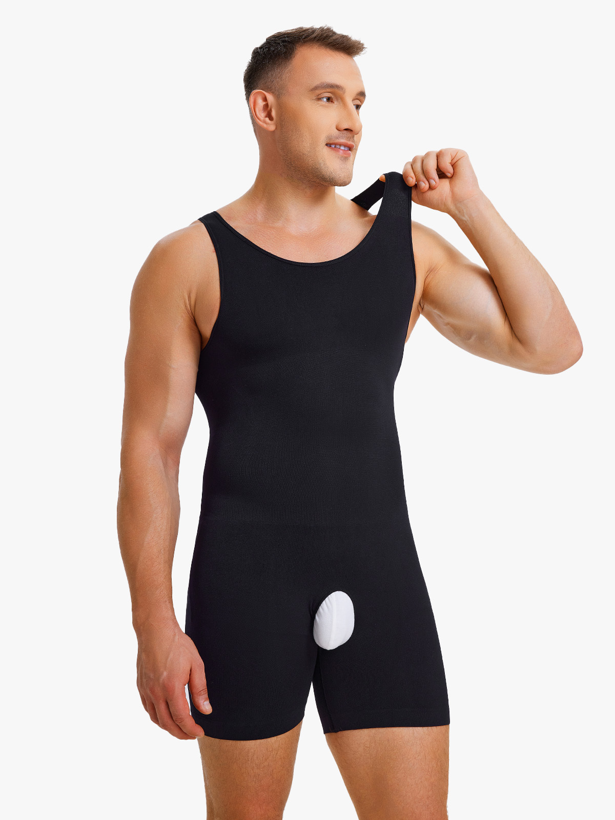 Seamless Comfort Crotch Opening  Full Body Shaper Bodysuit-Nebility