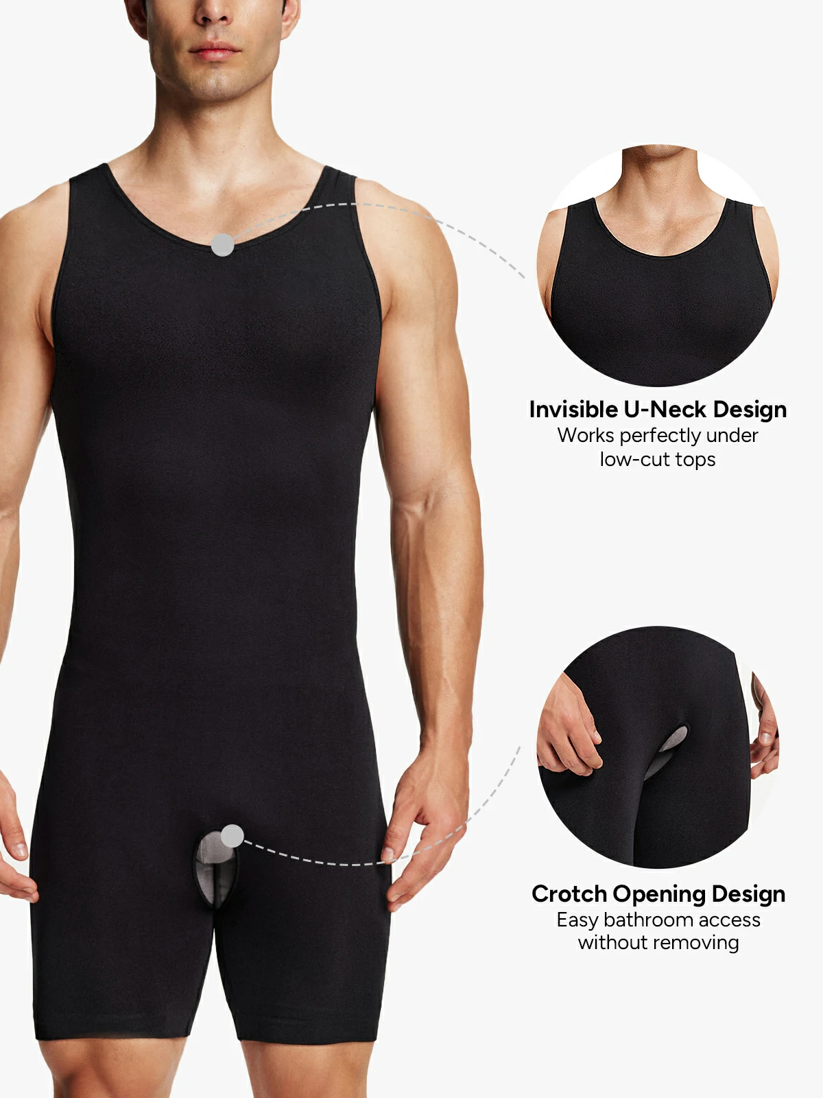 Seamless Comfort Crotch Opening  Full Body Shaper Bodysuit