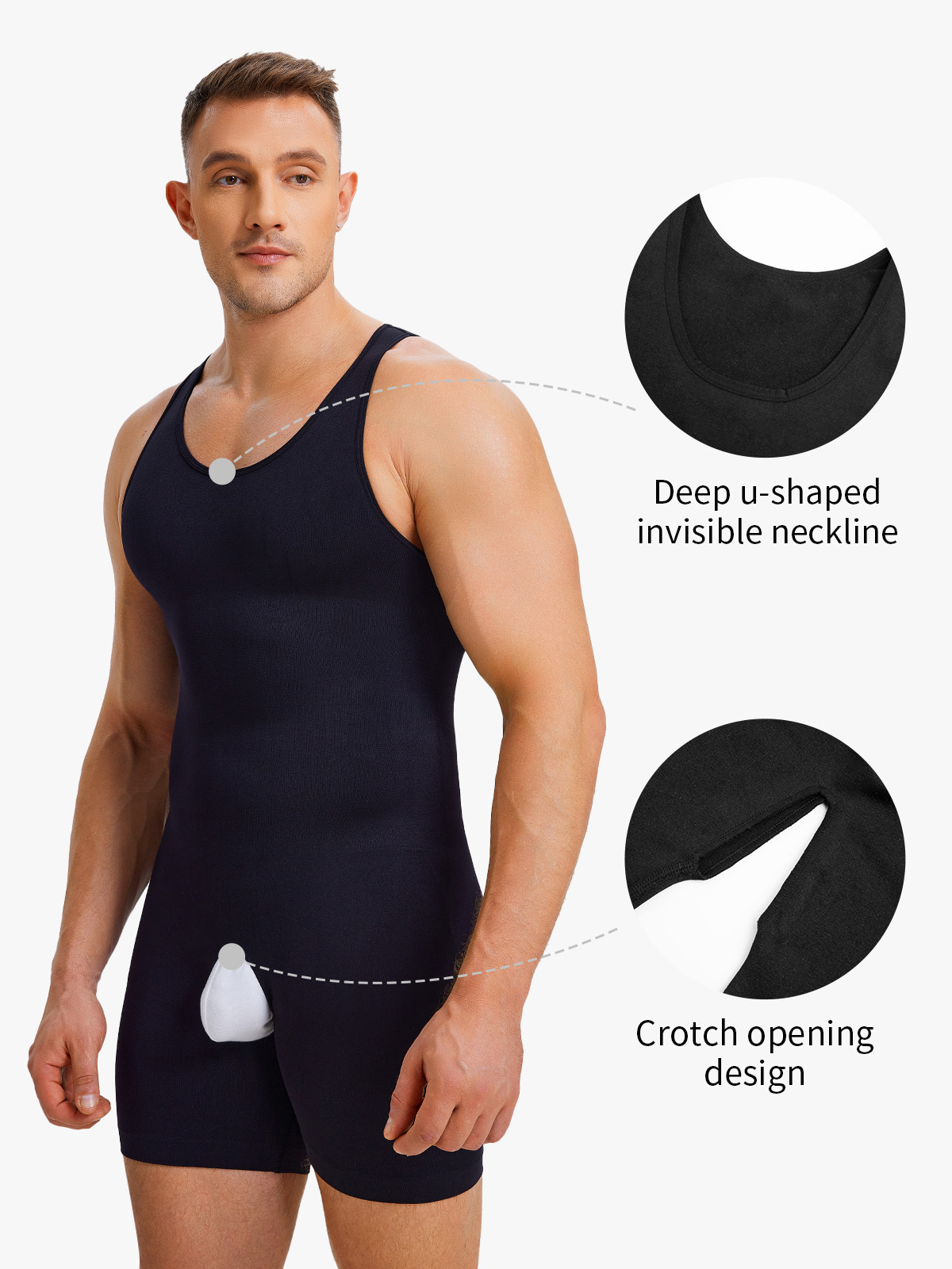Seamless Comfort Crotch Opening Full Body Shaper Bodysuit