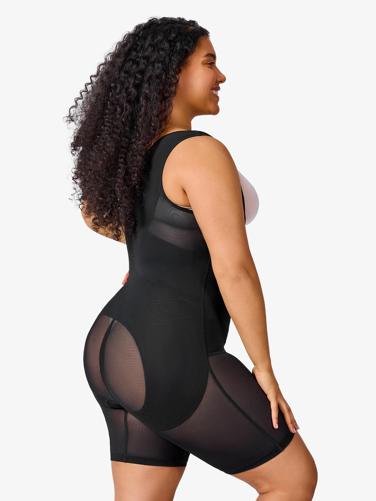 Nebility Plus Size Mesh Thigh Slimmer U Shape Full Body Shaper-Nebility