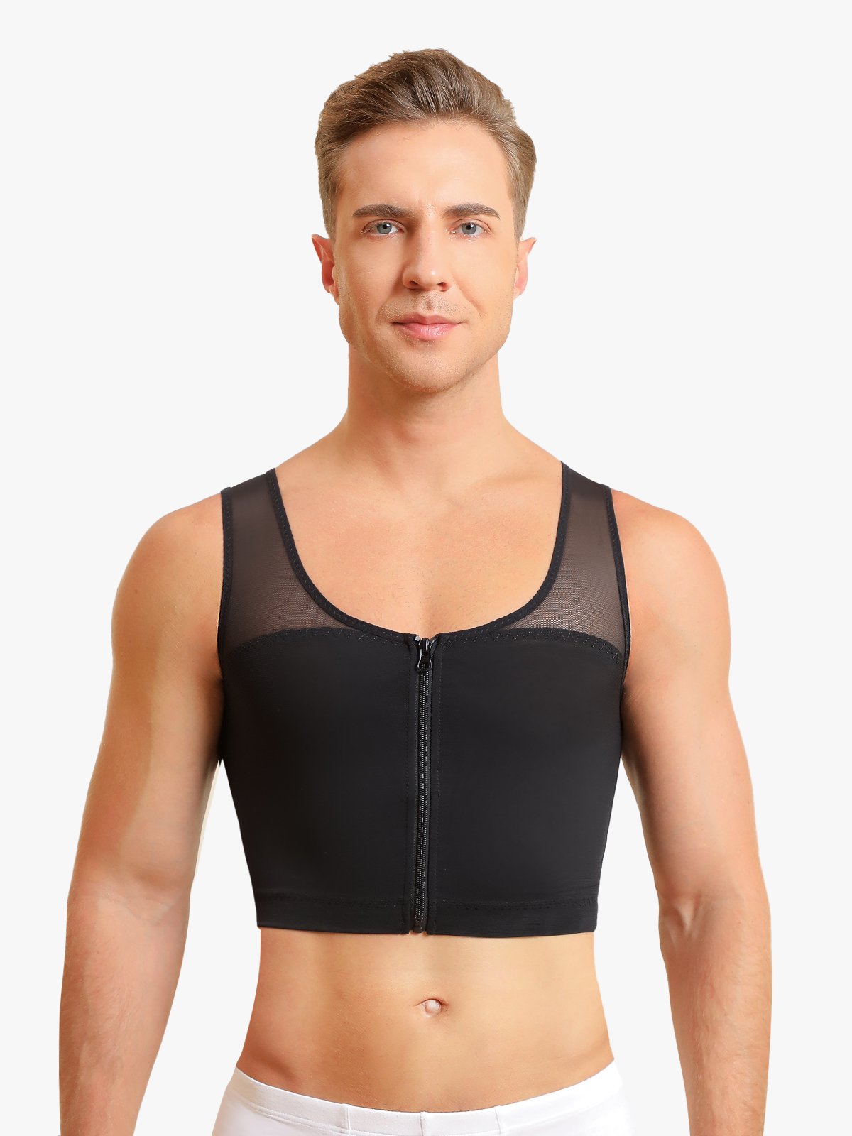 Zipper Breathable Invisible Shapewear Crop Top