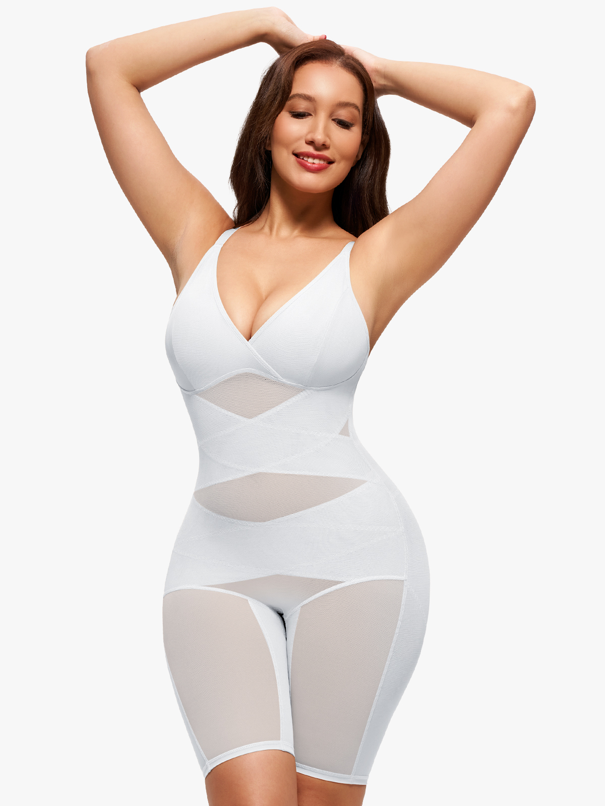 Nebility Air Mesh V-Neck Bodysuit