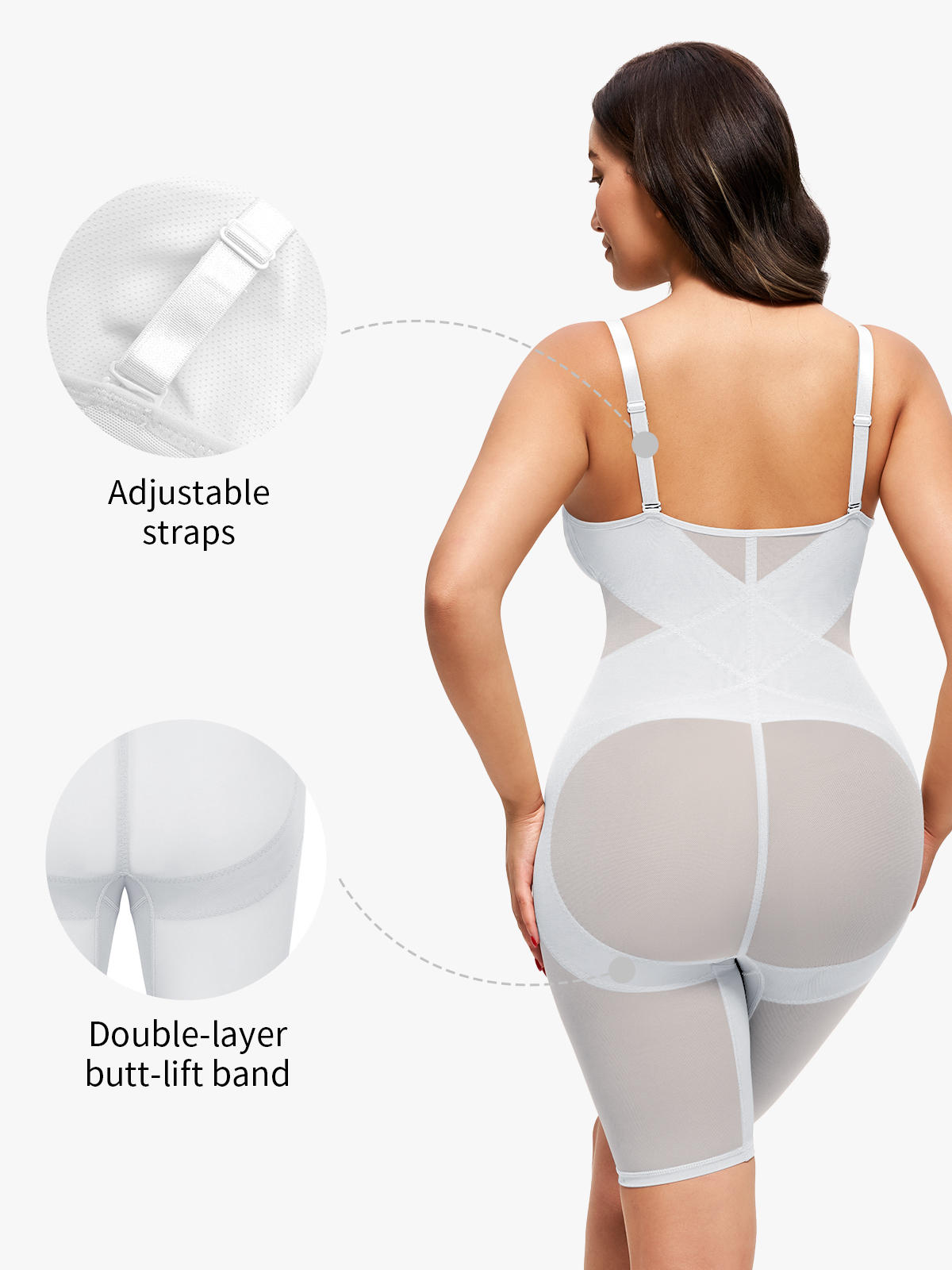 Nebility Air Mesh V-Neck Bodysuit