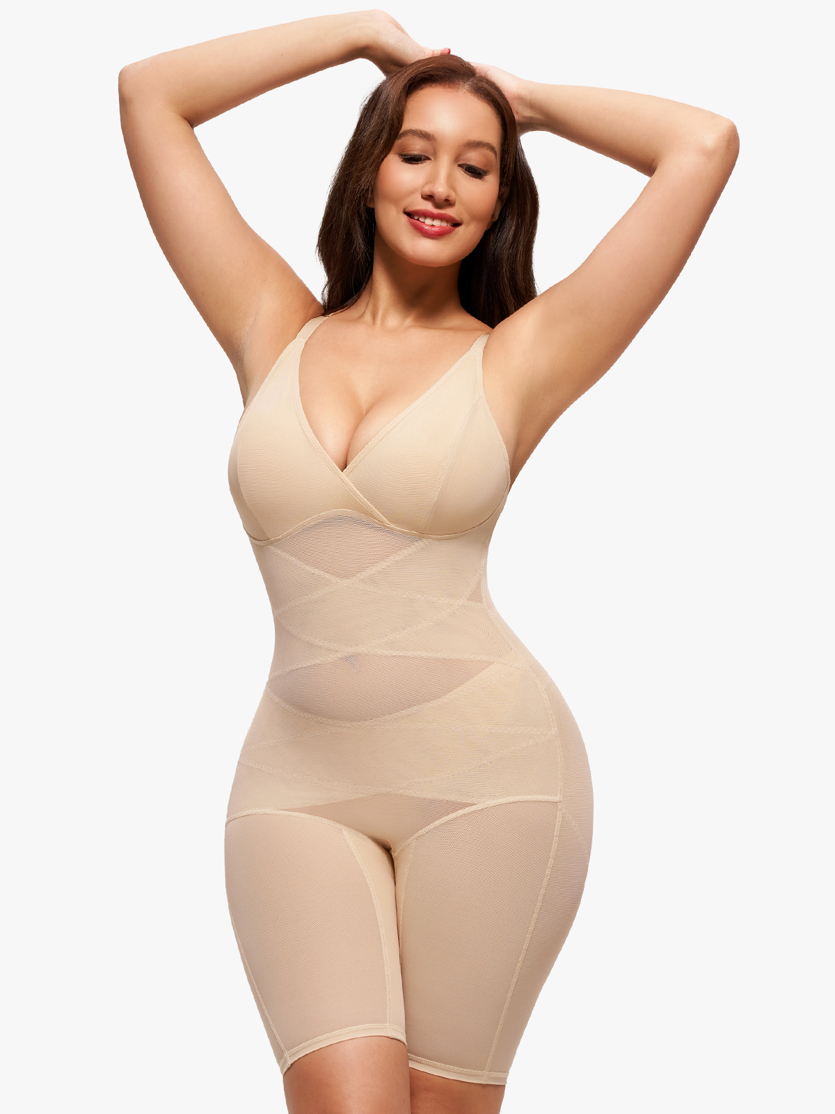 Nebility Air Mesh V-Neck Bodysuit