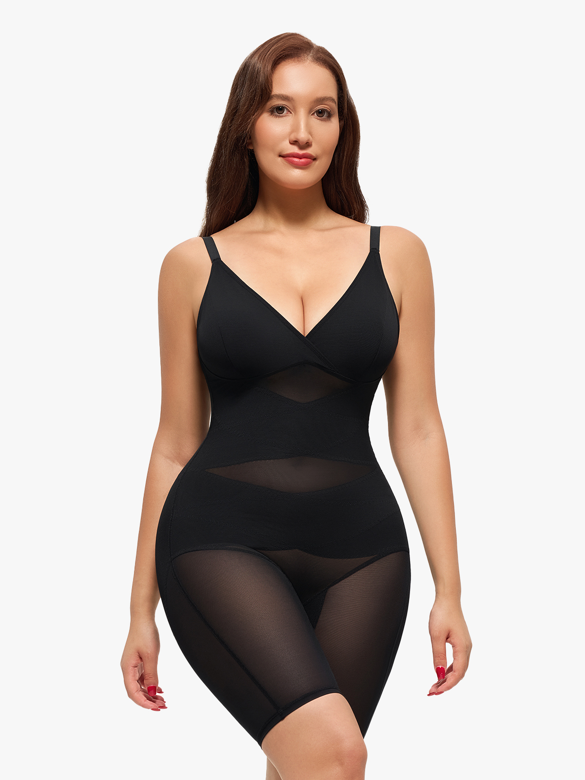 Nebility Air Mesh V-Neck Bodysuit