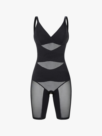 Nebility Air Mesh V-Neck Bodysuit